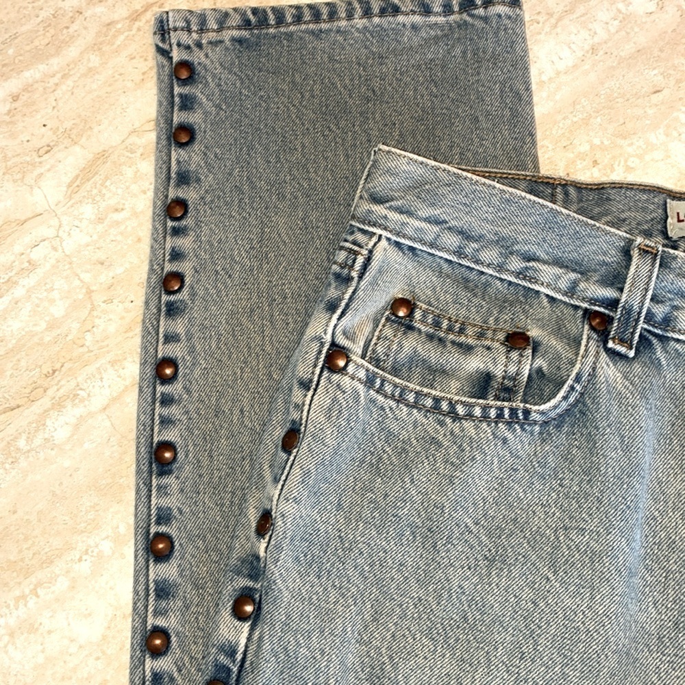LONDONJEAN Studded & Stone washed blue jeans, hi rise, 5 pockets. 6 EUC VTG - Picture 7 of 17